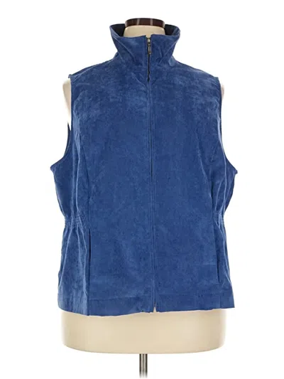 Pre-owned Cj Banks Sleeveless Top Blue High Neck Tops
