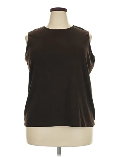 Pre-owned Cj Banks Sleeveless Top Brown Boatneck Tops
