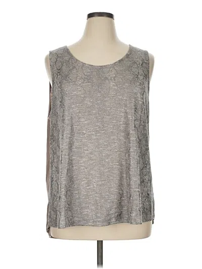 Pre-owned Cj Banks Sleeveless Top Gray Scoop Neck Tops