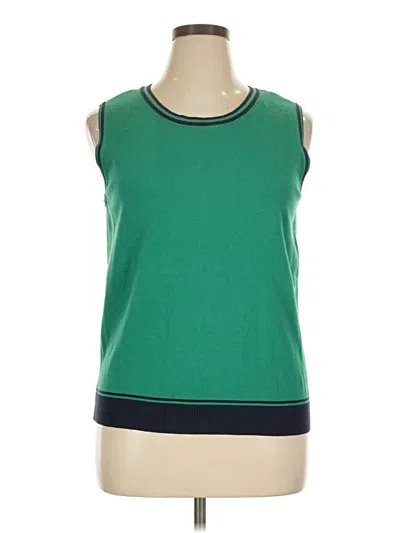 Pre-owned Cj Banks Sleeveless Top Green Boatneck Tops