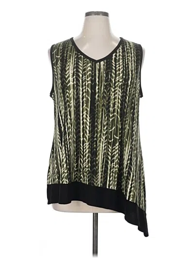 Pre-owned Cj Banks Sleeveless Top Green V Neck Tops