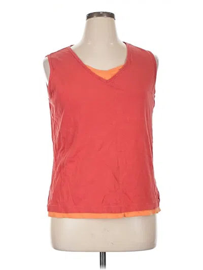 Pre-owned Cj Banks Sleeveless Top Orange V-neck Tops