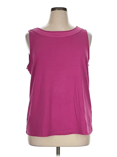 Pre-owned Cj Banks Sleeveless Top Pink One Shoulder Neckline Tops