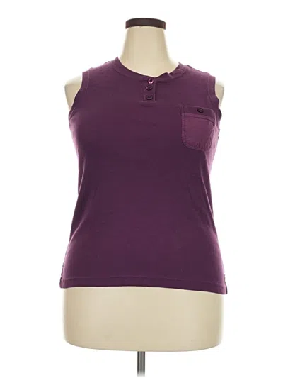 Pre-owned Cj Banks Sleeveless Top Purple Keyhole Neckline Tops