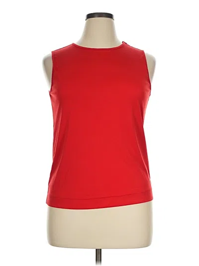 Pre-owned Cj Banks Sleeveless Top Red Boatneck Tops