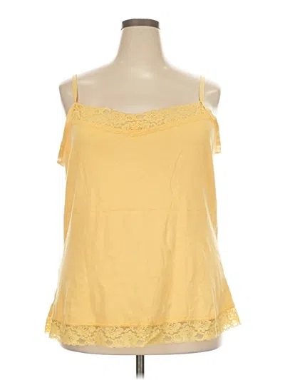 Pre-owned Cj Banks Sleeveless Top Yellow Halter Neckline Tops