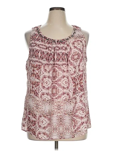 Pre-owned Cj Banks Tank Top Pink Halter Neckline Tops