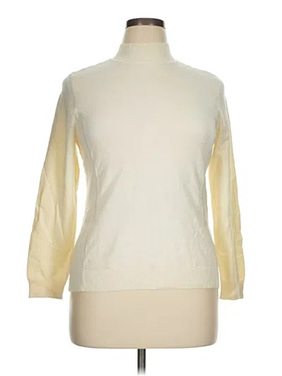 Pre-owned Cj Banks Turtleneck Sweater In White