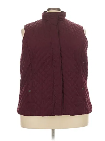 Pre-owned Cj Banks Vest In Burgundy