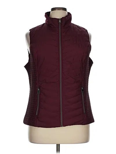 Pre-owned Cj Banks Vest In Burgundy