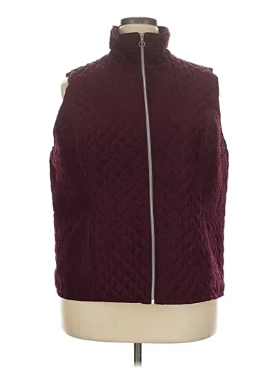 Pre-owned Cj Banks Vest In Burgundy