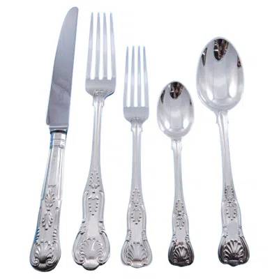 Pre-owned C.j. Vander Kings By Cj Vander English Sterling Silver Flatware Set Service Dinner 64 Pcs