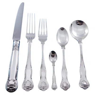 Pre-owned C.j. Vander Royal Husk By Cj Vander English Sterling Silver Flatware Set 12 Dinner 72 Pieces