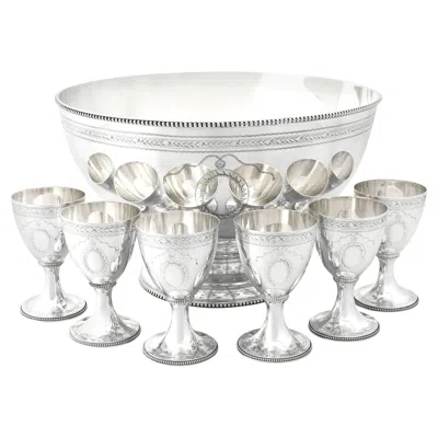 Pre-owned C.j. Vander Vintage  Sterling Silver Punch Bowl Set, 1973