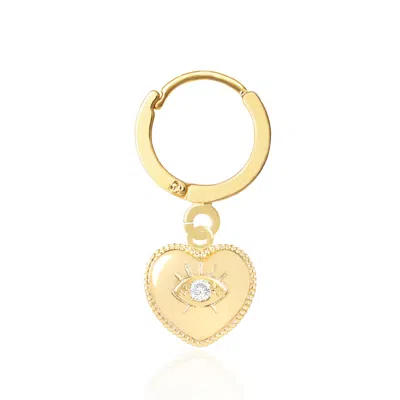 C.j.m Women's Gold Heart Eye Huggie
