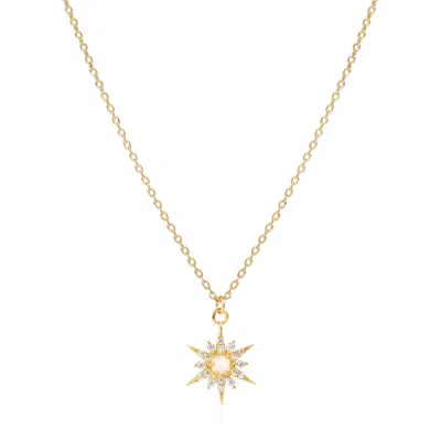 C.j.m Women's Gold Opal Star Necklace