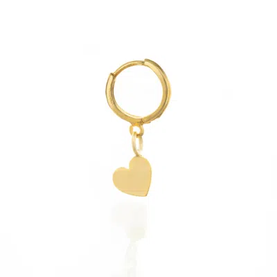 C.j.m Women's Gold Solid Heart Huggie Single
