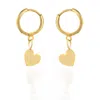 C.j.m Women's Gold Solid Heart Huggies Pair