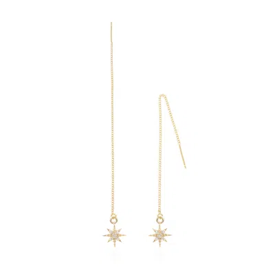 C.j.m Women's Gold Star Chain Earrings