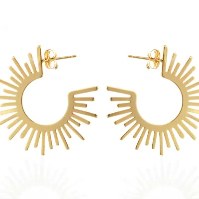 C.j.m Women's Gold Sun Hoops