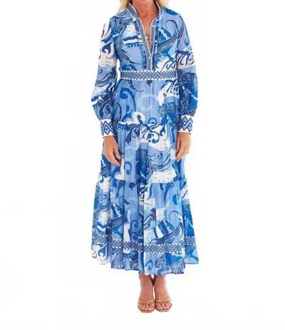 Ck Bradley Annabelle Maxi Dress In Nouveau Lapis In Multi