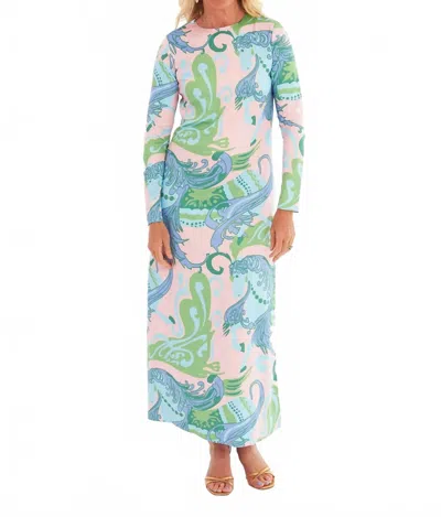 Ck Bradley Ashton Long Sleeve Maxi Dress In Nouveau Pastel In Blue