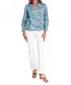 Ck Bradley Aspen V-neck Blouse In Falcon Tides In Blue