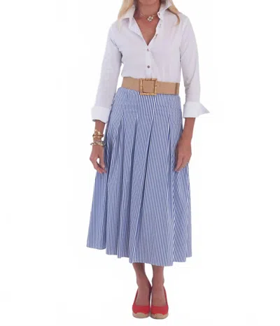 Ck Bradley Atoka Skirt In Royal Stripe In Blue