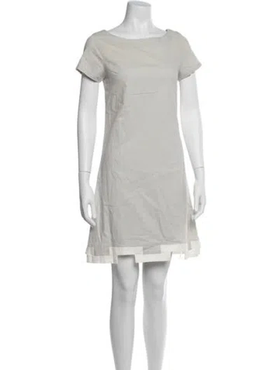 Pre-owned Ck Bradley Bateau Neckline Mini Dress In Gray