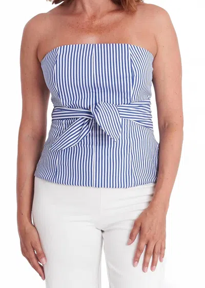 Ck Bradley Brandy Wrap Top In Royal Stripe In Blue
