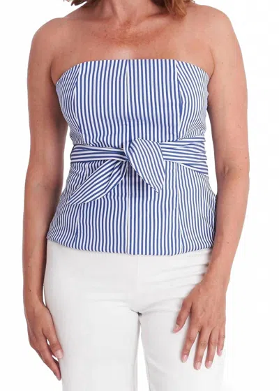 Ck Bradley Brandy Wrap Top In Royal Stripe In Blue