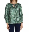 Ck Bradley Carmen Top In Frolic Hunter Green In Multi