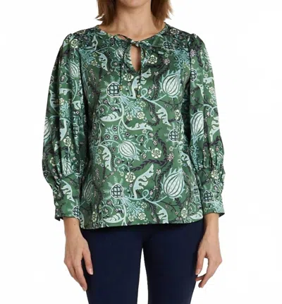 Ck Bradley Carmen Top In Frolic Hunter Green In Multi