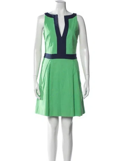 Pre-owned Ck Bradley Colorblock Pattern Mini Dress In Green