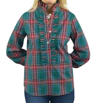CK BRADLEY DEVON RUFFLE BLOUSE IN HUNTER STEWART