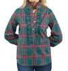 Ck Bradley Devon Ruffle Blouse In Hunter Stewart In Green