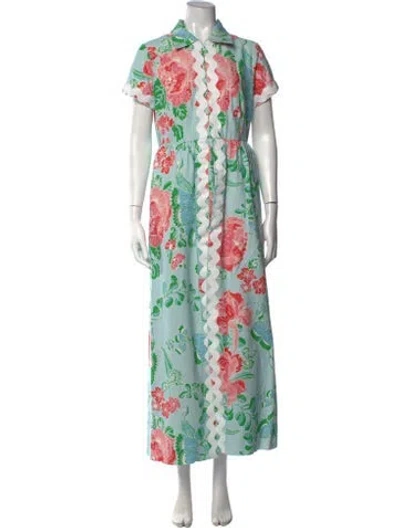 Pre-owned Ck Bradley Floral Print Jumpsuit In Green
