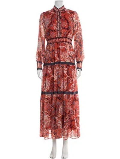Pre-owned Ck Bradley Floral Print Long Dress In Multi