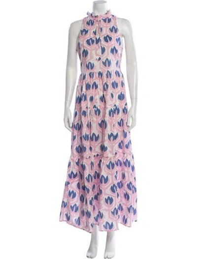 Pre-owned Ck Bradley Floral Print Long Dress In Pink