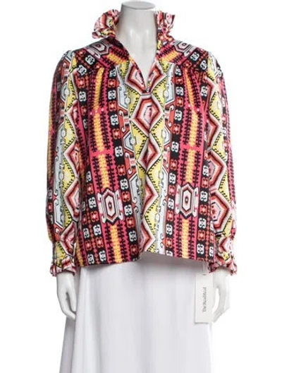 Pre-owned Ck Bradley Graphic Print Long Sleeve Top In Multi