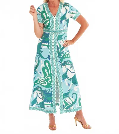Ck Bradley Leland Midi Dress In Nouveau Robbins Egg In Multi