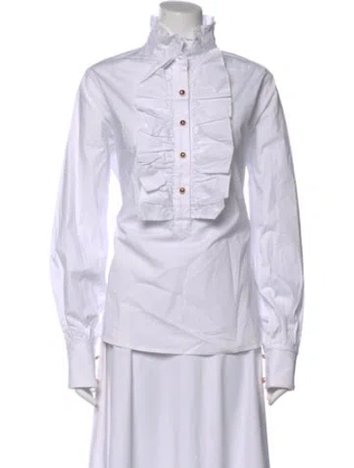 Pre-owned Ck Bradley Long Sleeve Blouse W/ Tags In White