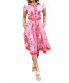 Ck Bradley Milan Dress In Papyrus Geranium In Pink