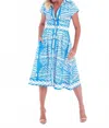 Ck Bradley Milan Dress In Papyrus Hydrangea In Blue