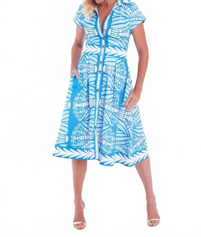 Ck Bradley Milan Dress In Papyrus Hydrangea In Blue