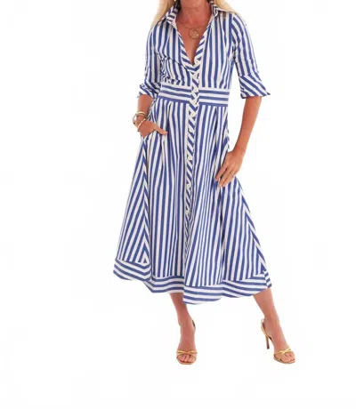 Ck Bradley Monaco Dress In Navy White Stripe In Blue