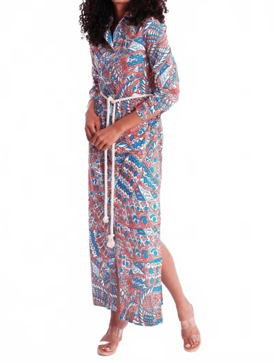 Ck Bradley Monteith Caftan Midi Dress In Falcon Cotton Candy In Multi