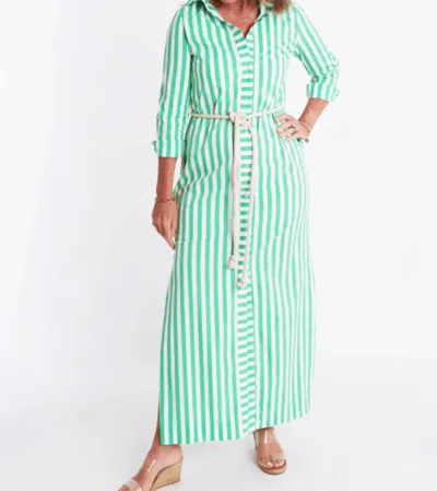 Ck Bradley Monteith Caftan Midi Dress In Green Stripe