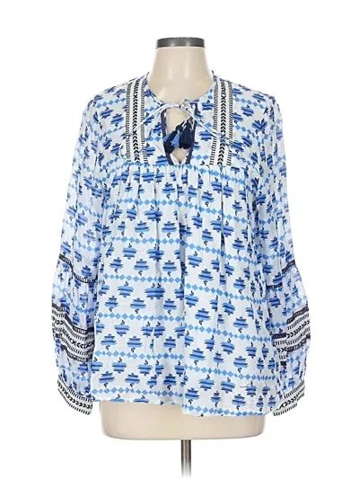 Pre-owned Ck Bradley New York 3/4 Sleeve Blouse In Blue