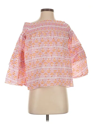 Pre-owned Ck Bradley New York 3/4 Sleeve Blouse In Orange